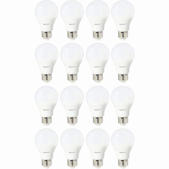  历史新低！AmazonBasics A19 60瓦等效 日光色 LED节能灯16件套 30.09加元！