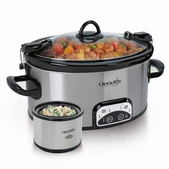  历史新低！Crock-Pot SCCPVL603S-033 6夸脱 Smart-Pot慢炖锅 + 16盎司食物加热锅 48.75加元包邮！