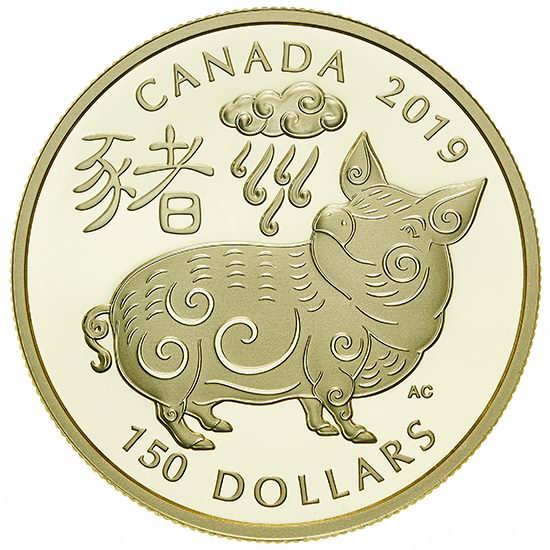  新品上市！2019农历猪年 纯银/18K金 生肖纪念币 101.88加元起！