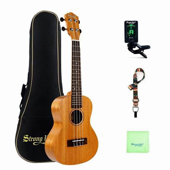  Strong Wind Mahogany Concert 23寸 Ukulele 夏威夷小吉他/尤克里里 30.99加元起特卖并包邮！