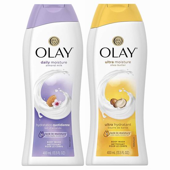  历史新低！Olay 玉兰油 超级锁水保湿 深层滋润沐浴露（400ml） 2.32加元！2款可选！