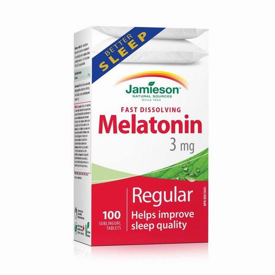  Jamieson 健美生 Melatonin 褪黑素速效片（3毫克 x 100片）5.59加元！
