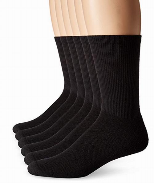  Hanes X-Temp 男士中长款袜子6双  12.99加元，2色可选！