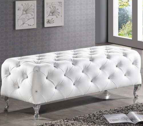  Baxton Studio Stella时尚典雅水晶床脚储物长凳 白色款 272.23加元，原价 413.03加元，包邮