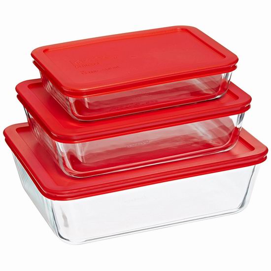 Pyrex 矩形玻璃保鲜盒6件套 17.97加元！