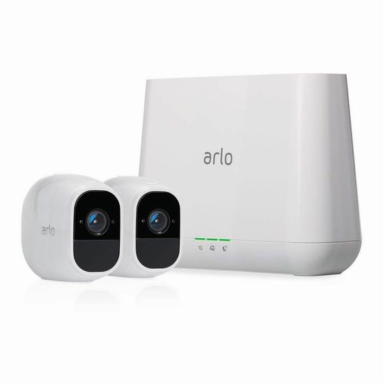  历史最低价！Netgear 网件 Arlo 爱洛 Pro 2 高清智能安防系统 2无线摄像头+基站 6.1折 366.67加元包邮！