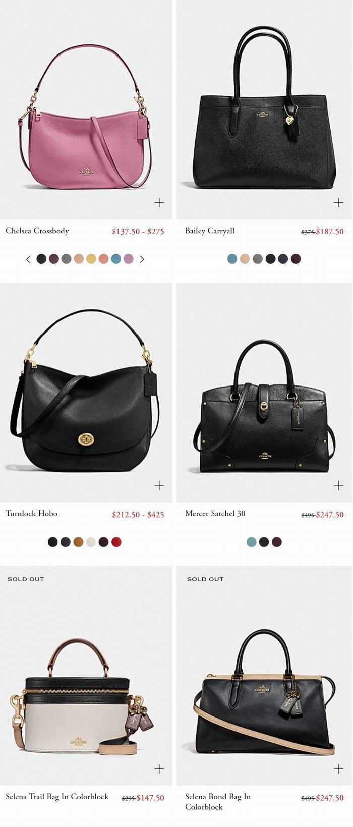 COACH网购周：精选时尚美包、美鞋、美元5折起+指定款7折优惠！