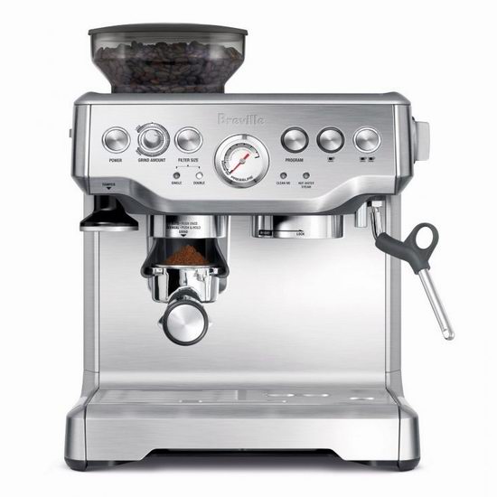  Breville 铂富 BES870XL 意式浓缩带磨豆功能一体式咖啡机 799.97加元包邮！