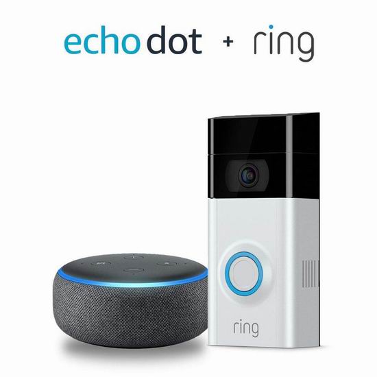  历史最低价！Ring 1080P 第二代可视智能门铃 179加元包邮！送价值69.99加元第三代Echo Dot语音机器人！会员专享！