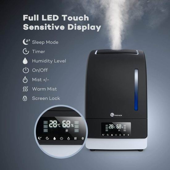  TaoTronics TT-AH006 6L 超大容量 零噪音 冷暖雾加湿器 89.99加元限量特卖并包邮！