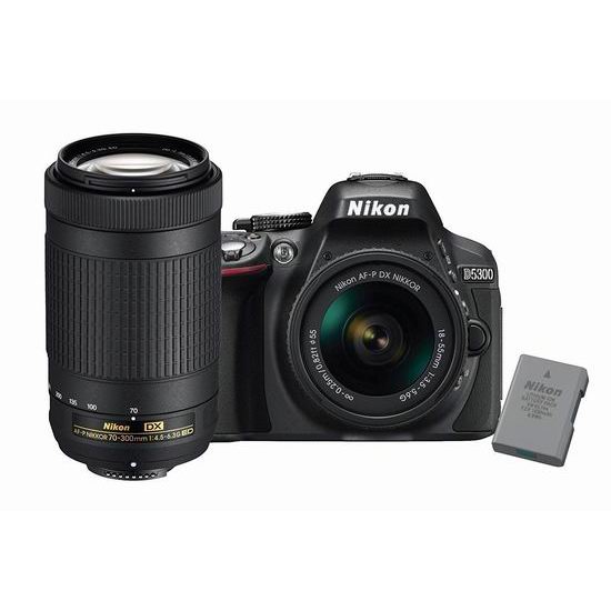  历史新低！Nikon 尼康 D5300 单反相机双镜头超值套装（AF-P 18-55 & AF-P 70-300 NON-VR镜头）5.8折 699加元包邮！