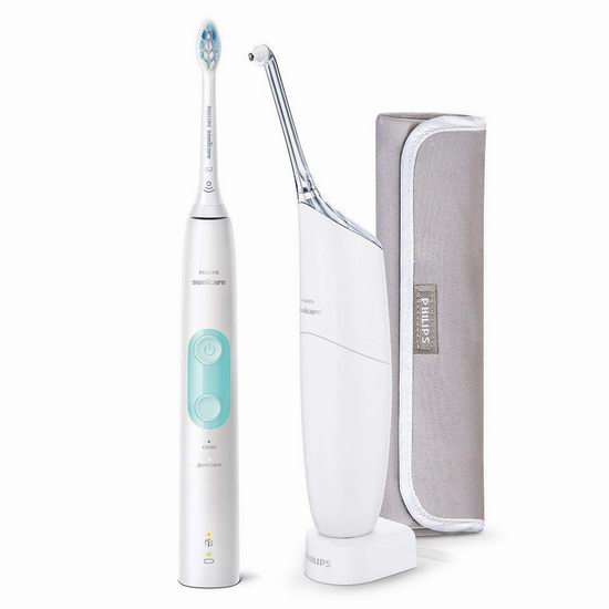  Philips 飞利浦 HX8424/31 健康美白 超声波电动牙刷+水牙线超值装5折 100加元包邮！