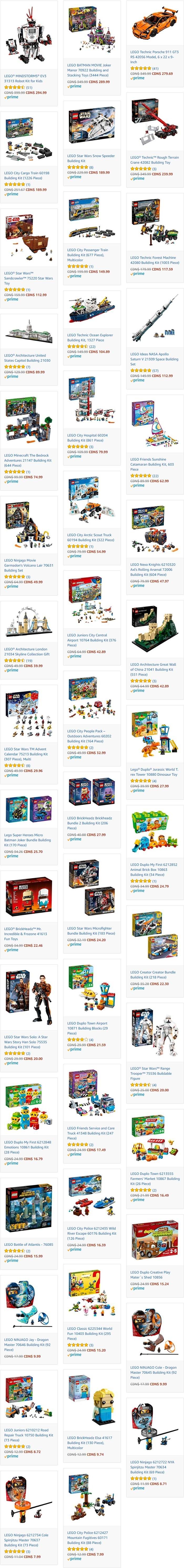 网购周专享：精选大量 Lego 乐高积木5.6折起！圣诞礼物入手好时机！仅限今日！