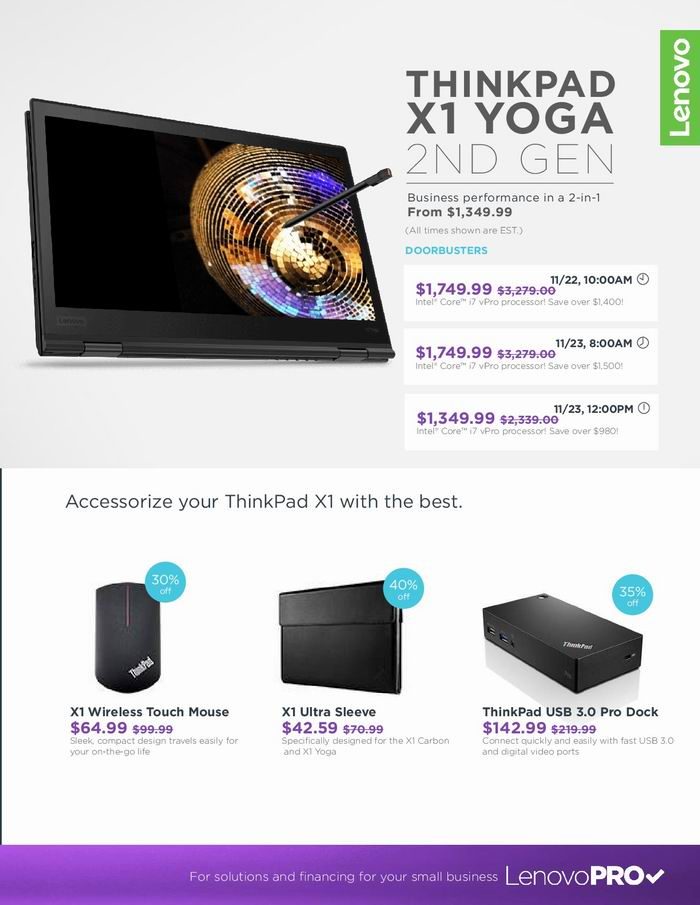Lenovo 联想 黑五大促！精选笔记本电脑、台式机及配件等特价销售！IdeaPad 130s笔记本189.99加元！ThinkPad X1 Carbon笔记本4.5折！