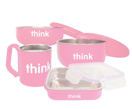  Thinkbaby 不锈钢儿童餐具套装 40.49加元（4色），原价 53.99加元，包邮