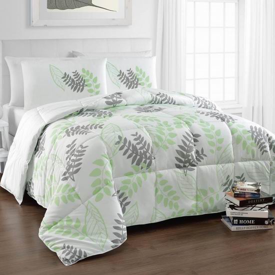  历史新低！Cozy Beddings BH5022-Q Tropical 双面Queen仿羽绒被3件套2.8折 34.41加元！