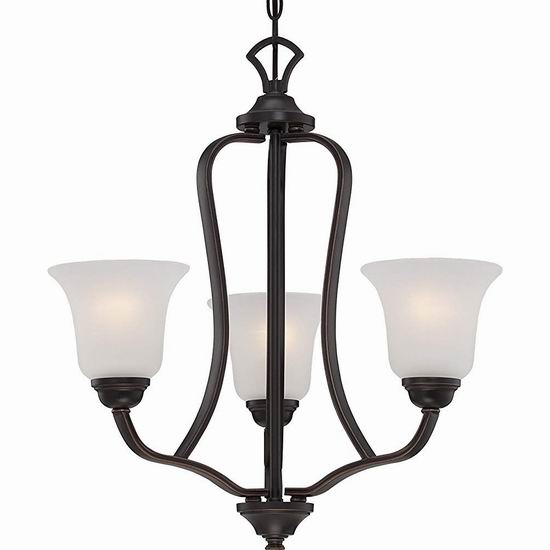  白菜价！Nuvo Lighting 60/5696 Elizabeth 3灯组复古吊顶灯1.9折 34.97加元！