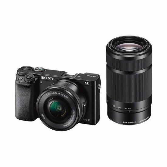  黑五专享：Sony 索尼 Alpha a6000 16-50mm + 55-210mm双镜头 微单相机套装 798加元包邮！