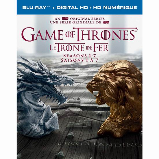  历史最低价！《Game of Thrones 权力的游戏》1-7季蓝光影碟版3.8折 99.99加元包邮！DVD版84.99加元！