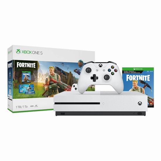  历史新低！Xbox One S 1TB 家庭娱乐游戏机+《Fortnite》游戏套装 289.99加元包邮！