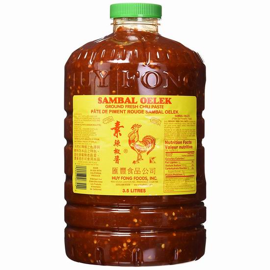  白菜价！历史新低！Huy Fong 汇丰 Sambal Oelek Sauce 素辣椒酱3.5升2折 12.65加元包邮！