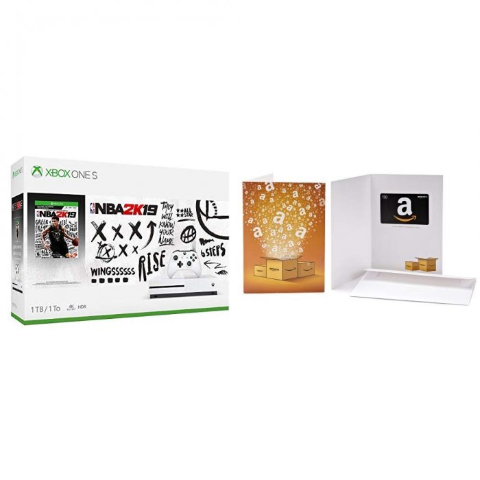  历史新低！Xbox One S 1TB 家庭娱乐游戏机+《NBA 2K19》套装 249.99加元包邮！再送30加元Amazon礼品卡！