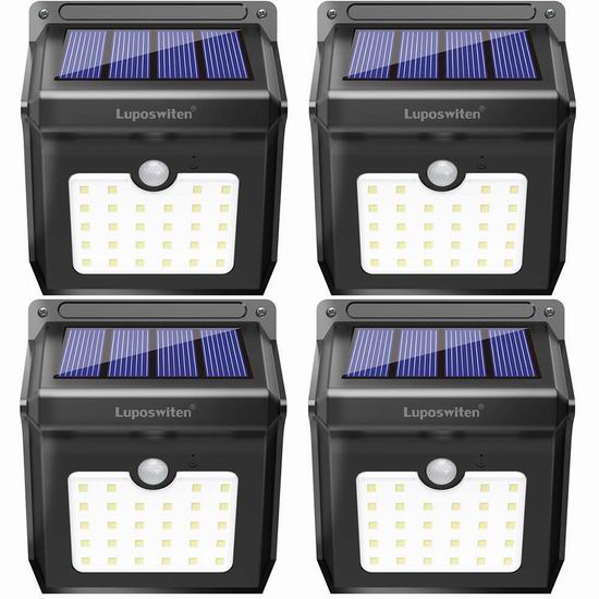  Luposwiten 28 LEDs 超亮太阳能防水运动感应灯2件套 26.39加元限量特卖并包邮！