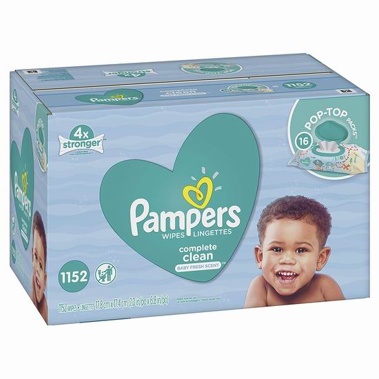  Pampers 帮宝适 Complete Clean 婴儿清洁湿巾（1152抽）超值装 18.50加元！