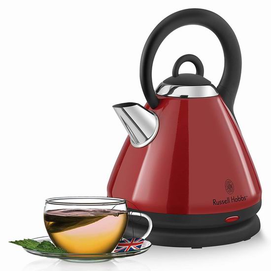  金盒头条：历史新低！Russell Hobbs 英国领豪 1.8升 经典茶壶造型 电热水壶6.5折 38.99-44.99加元包邮！2色可选！