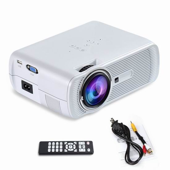  Yuntab BL80 便携式 1200流明 LED家庭影院投影仪 87.99加元限量特卖并包邮！