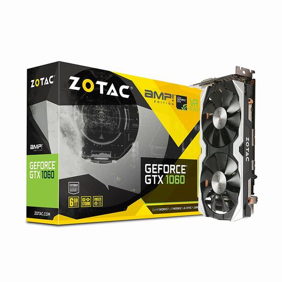  金盒头条：历史新低！ZOTAC GeForce GTX 1060 AMP Edition 6GB GDDR5 超紧凑游戏显卡4.8折 228.99加元包邮！