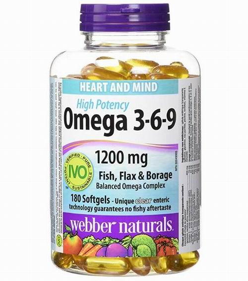  Webber Naturals Omega 3-6-9 高效复合鱼油软胶囊180粒  17.97加元（原价 21.99加元）