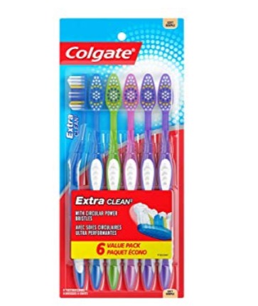  Colgate 高露洁 Extra Clean 软毛牙刷6支超值装 4.53加元！每支0.75加元