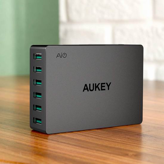  历史新低！AUKEY 60瓦 6口 智能快速USB充电器 19.54加元限量特卖！