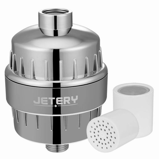  JETERY 12级软化水质 淋浴头过滤器 26.39加元限量特卖并包邮！配送2个滤芯！