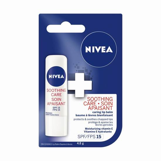  历史新低！NIVEA Soothing Care SPF 15 保湿防晒护唇膏 1加元！