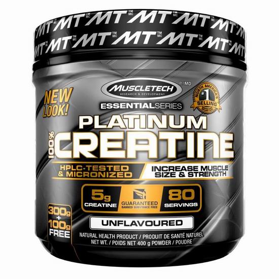  白菜价！历史新低！MuscleTech Platinum Creatine 专业级铂金纯肌酸（400克） 5.83加元！