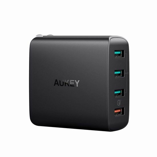  AUKEY Quick Charge 3.0 USB 4口 智能快速USB充电器 19.99加元！
