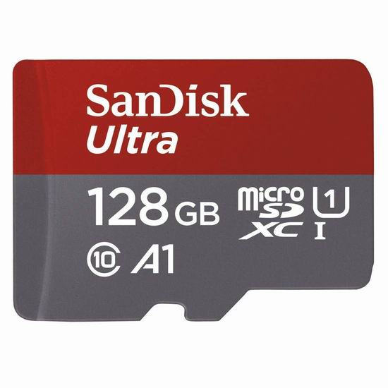  SanDisk 闪迪 Class10 Ultra 至尊高速 128GB大容量 Micro SDHC/TF储存卡 20.99加元！送TF转SD适配器！