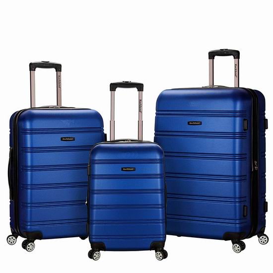  白菜价！历史新低！Rockland Luggage Melbourne 时尚硬壳拉杆行李箱3件套（20寸+24寸+28寸）3折 109.99-130.99加元包邮！