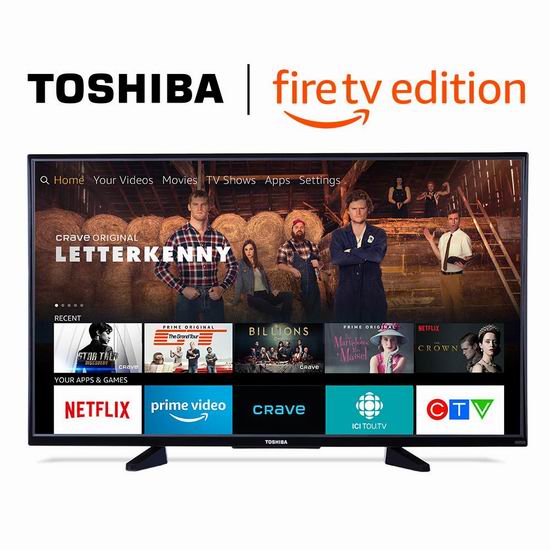  历史新低！Toshiba 东芝 50LF621C19 50英寸 4K超高清 Fire TV版智能电视 399.99加元包邮！