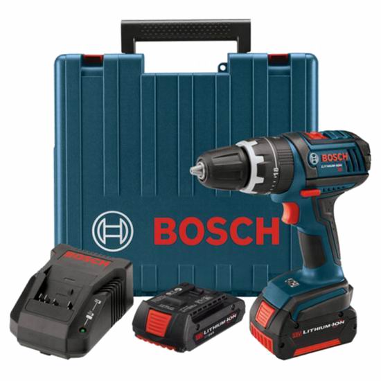  白菜价！历史新低！Bosch 博世 HDS180-03 18伏紧凑型冲击钻+双锂电池套装2折 96.6加元包邮！