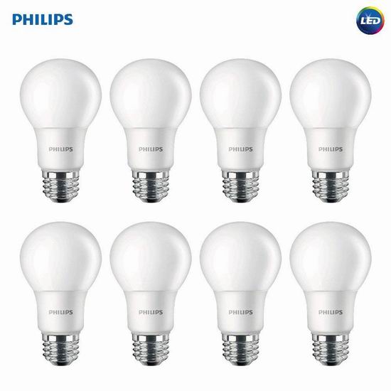  历史新低！Philips 飞利浦 100瓦等效 LED节能灯8件套4.3折 30.88加元包邮！