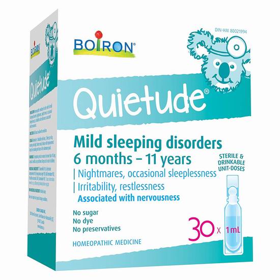 Boiron Quietude 天然顺势疗法 儿童助眠液30支 10.68加元！