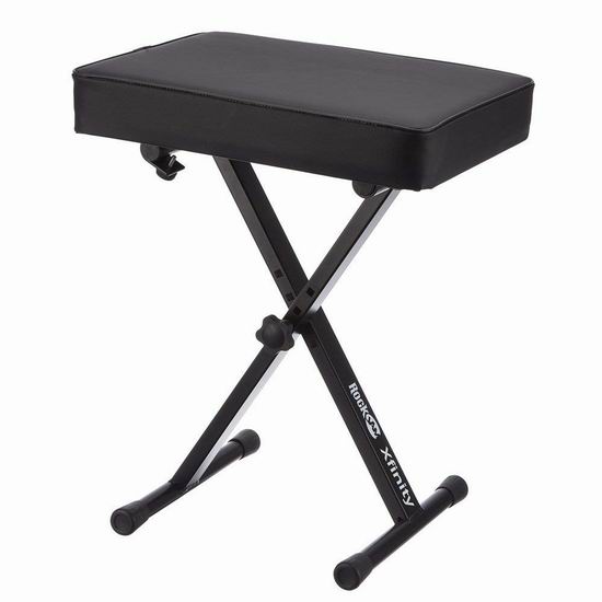  白菜价！RockJam KB100 高度可调 可折叠软垫琴凳2.3折 16.57加元清仓！