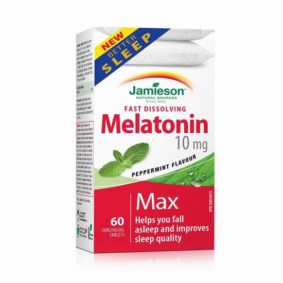  Jamieson 健美生 Melatonin 褪黑素速效片（10毫克 x 60片）5.7折 8.52加元！