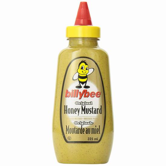  商家已修正！超级白菜！Billy Bee Mustard Original 蜂蜜芥末酱（325ml x 12瓶）0.9折 2.56加元！