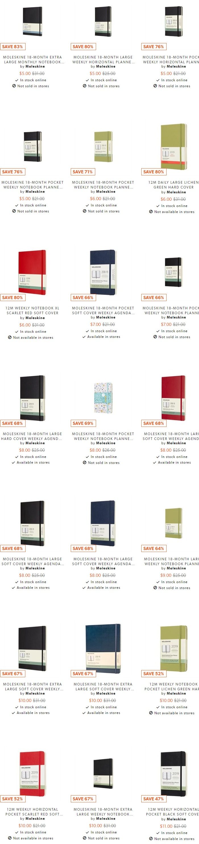 文具界网红！精选多款 Moleskine 笔记本1.7折起清仓+包邮！低至5加元！买二送一！
