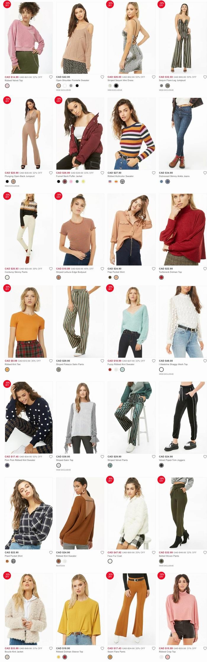 Forever 21 精选成人儿童服饰 5折起+额外 7折！卫衣毛衣折后低至10加元！