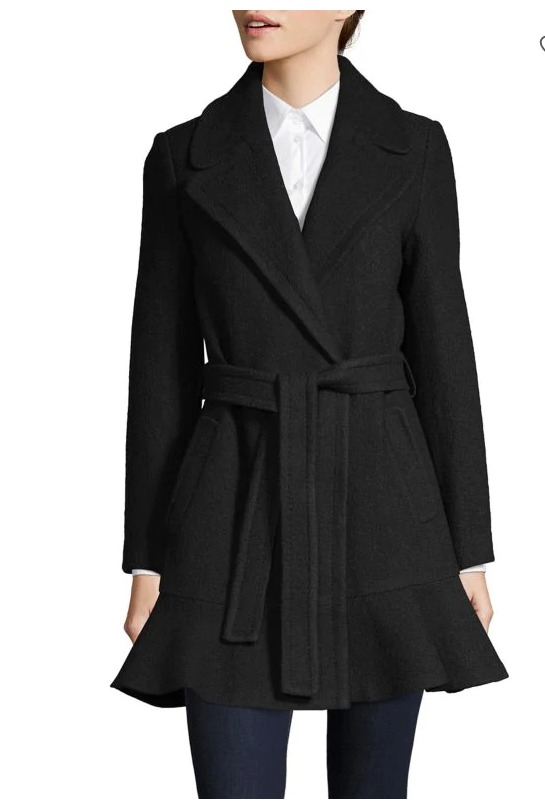  Kate Spade Notch Collar羊毛混纺束腰大衣 300加元（M码），原价 500加元，包邮